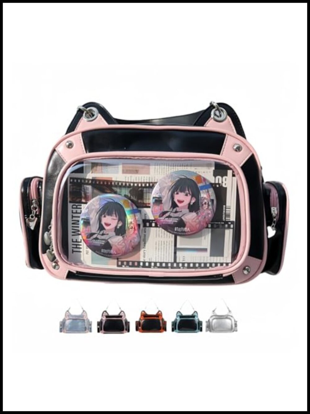 Cat Ita Bag Pin Display Backpack with Clear Window for Anime